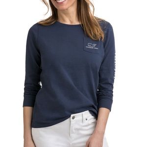 Vineyard Vines Navy Whale Print Tee